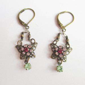 Vintage Art Nouveau Style Drop Earrings